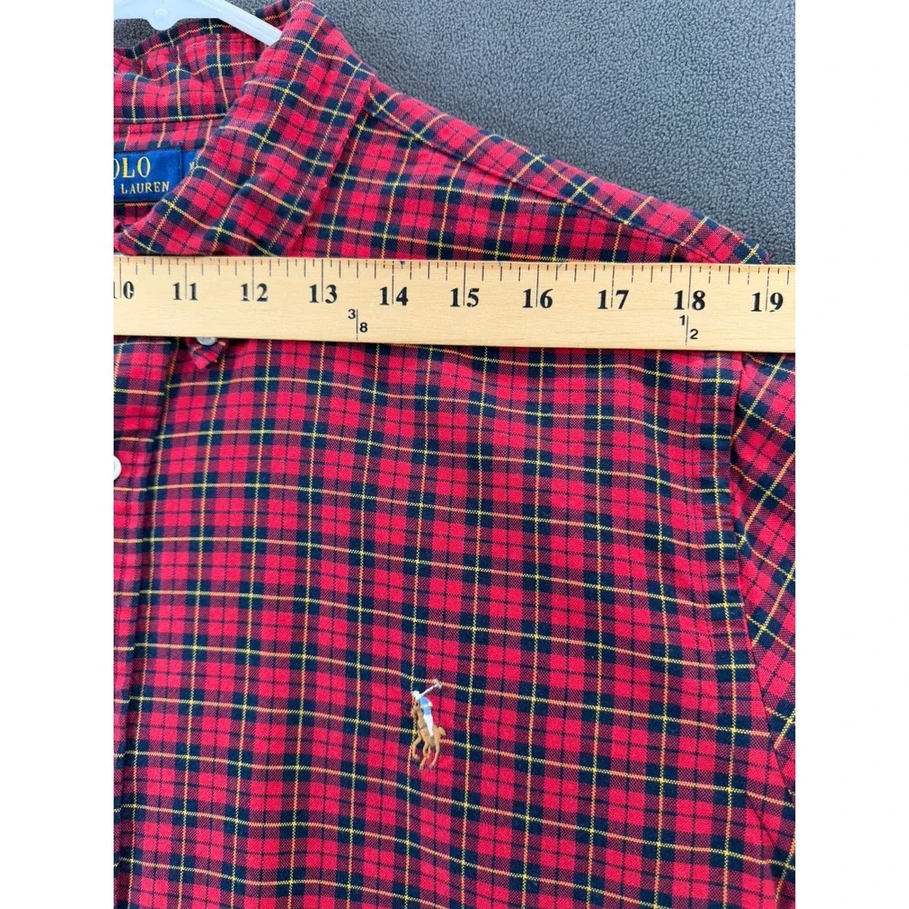 Polo Ralph Lauren Mens XL Classic Fit Red Plaid Button Down Shirt Long Sleeve